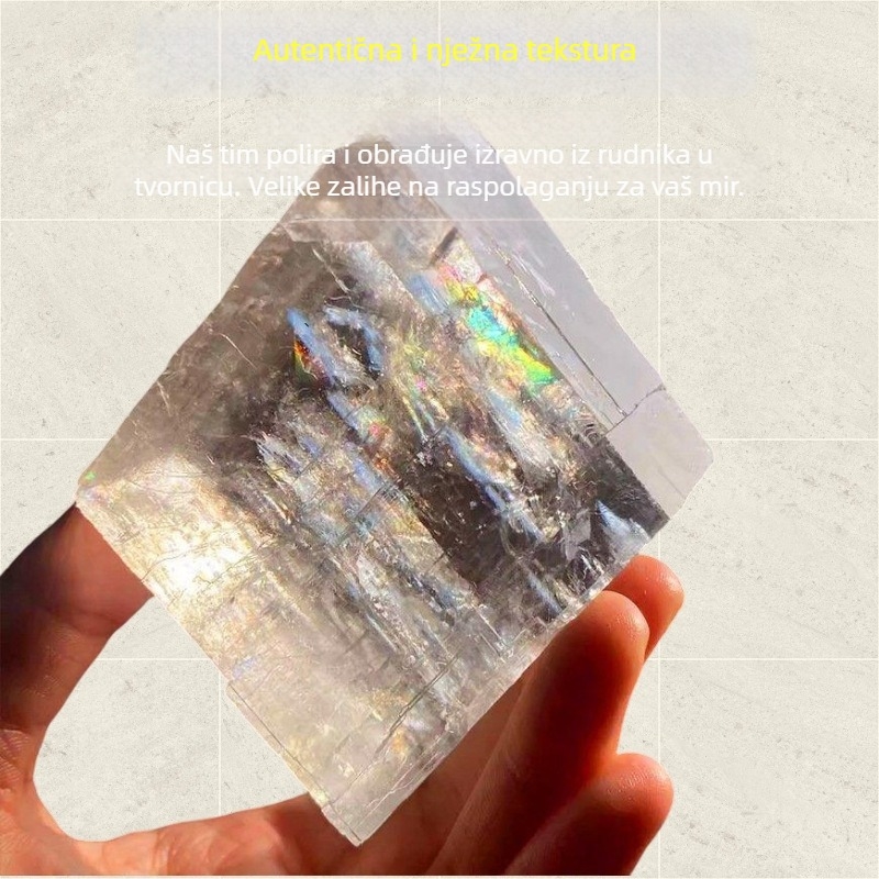 Prirodni Icestone sirovi kamen, bijeli kalcit, za optička istraživanja, rasvjetu i aromaterapiju, mineralni primjerak, ukrasni kamen