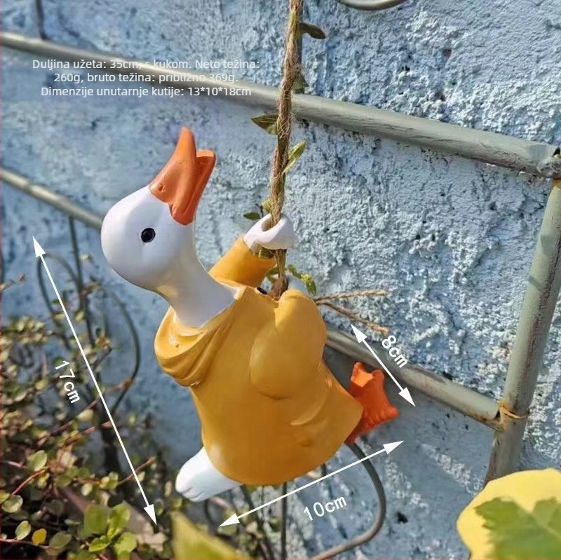 Patka od smole, viseći ukras s ljuljačkom za dvorište, balkon i vrt