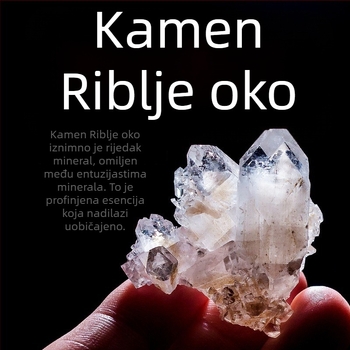 Prirodni kristalni kamen s ribljim okom, sirovi mineral, bijeli kristalni ukras i uzorci minerala