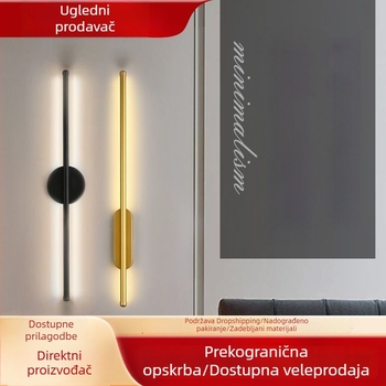 Moderna minimalistička LED dugačka stenska svjetiljka s anti-odsjajem za unutarnju upotrebu - spavaća soba, dnevni boravak, blagovaonica, pozadina TV-a