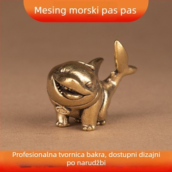 Mosazna kitova figura za stol – retro stil