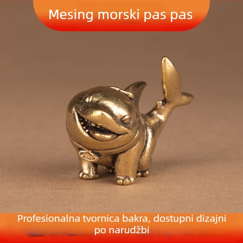 Mosazna kitova figura za stol – retro stil