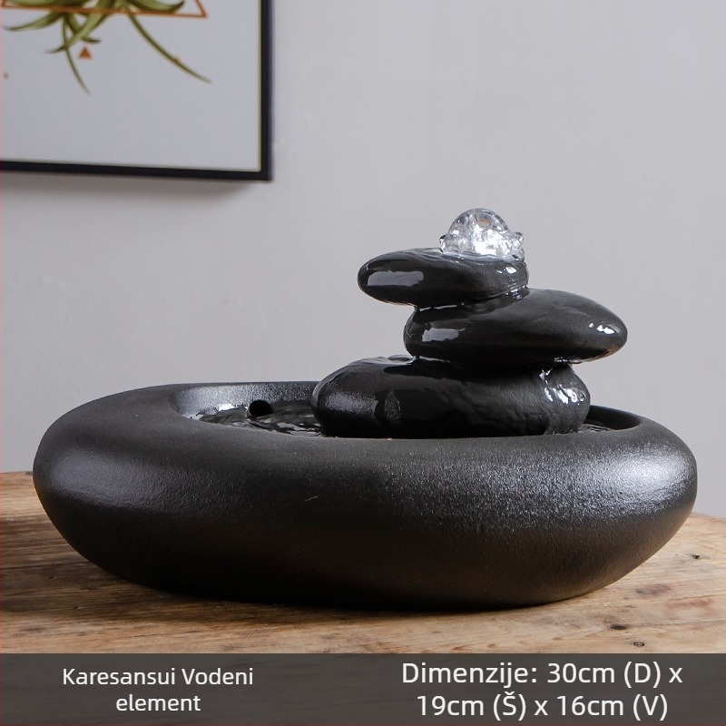 Kineska Zen keramički kip s tekućom vodom, dekor za ulazni hodnik i dnevnu sobu, Sansheng kamen