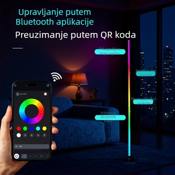 RGB podna lampa s promjenom boja i zvukom aktiviranim ambijentalnim osvjetljenjem, pogodna za spavaću sobu, kut sobe i prostor za streaming/gaming