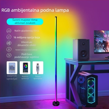 RGB podna lampa s promjenom boja i zvukom aktiviranim ambijentalnim osvjetljenjem, pogodna za spavaću sobu, kut sobe i prostor za streaming/gaming