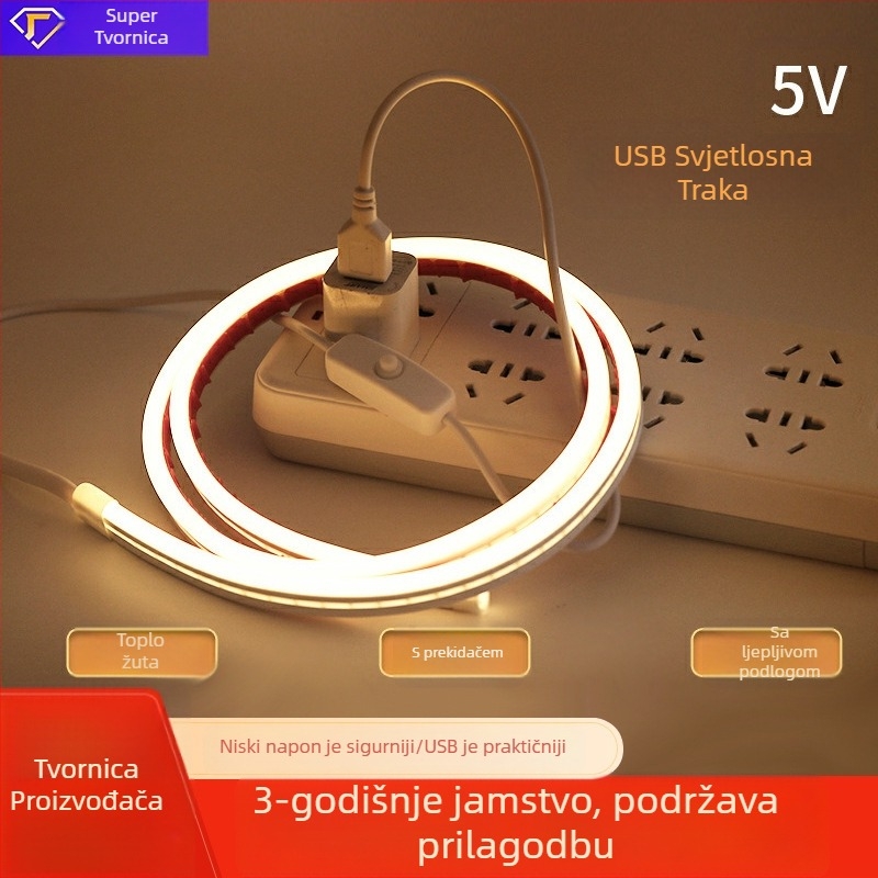 Prilagođena LED traka za dom, 5V USB, fleksibilna silikonska neonska traka