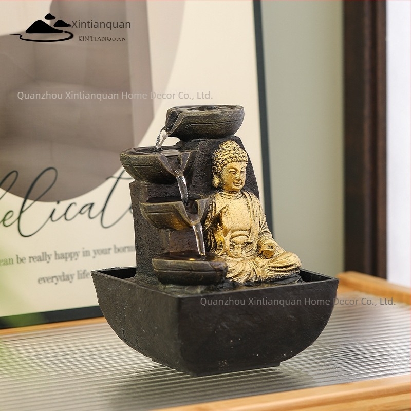 Zen inspirirani stolni vodeni fontan s kruženjem vode, dekor dnevnog boravka i ulaza, Feng Shui privlači bogatstvo