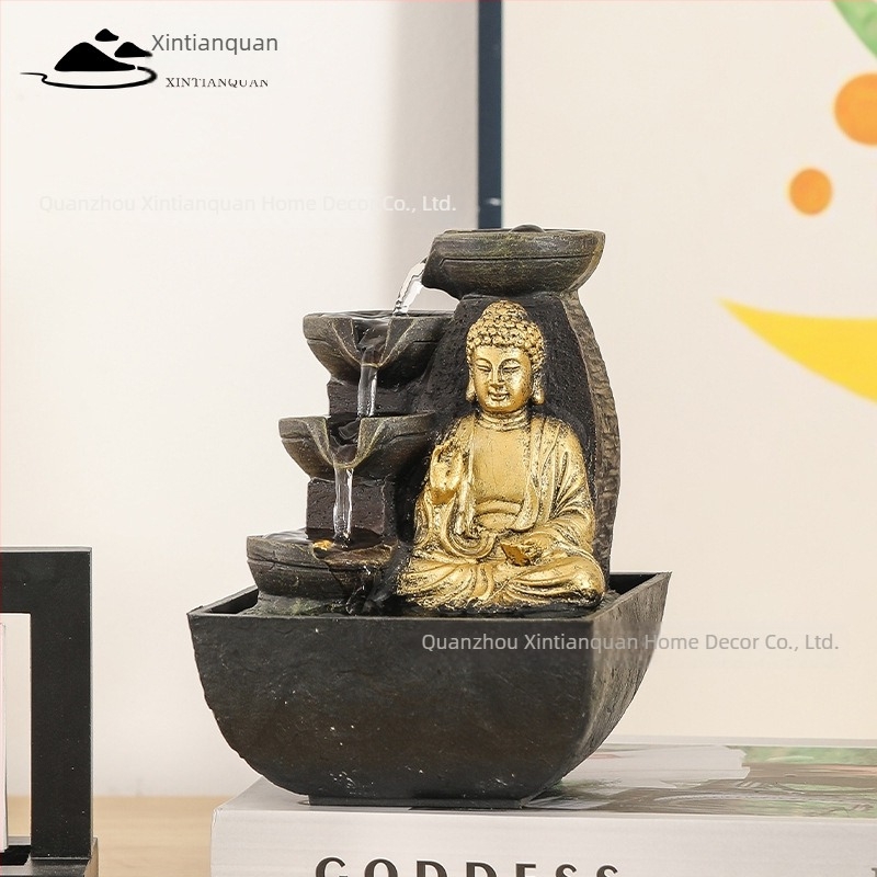 Zen inspirirani stolni vodeni fontan s kruženjem vode, dekor dnevnog boravka i ulaza, Feng Shui privlači bogatstvo