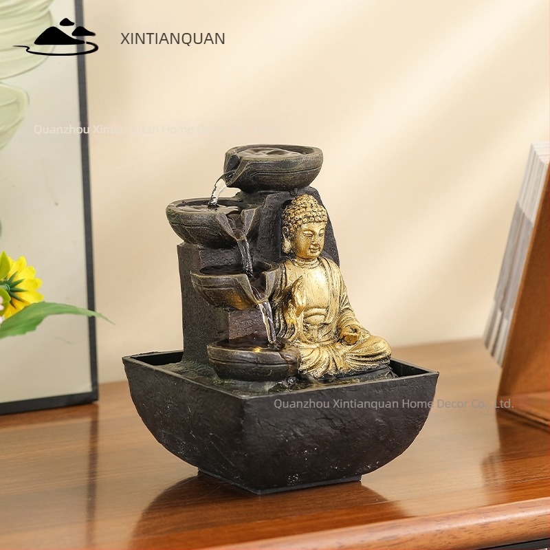Zen inspirirani stolni vodeni fontan s kruženjem vode, dekor dnevnog boravka i ulaza, Feng Shui privlači bogatstvo