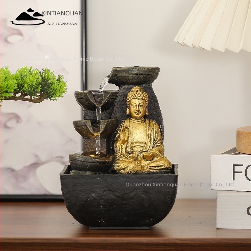 Zen inspirirani stolni vodeni fontan s kruženjem vode, dekor dnevnog boravka i ulaza, Feng Shui privlači bogatstvo