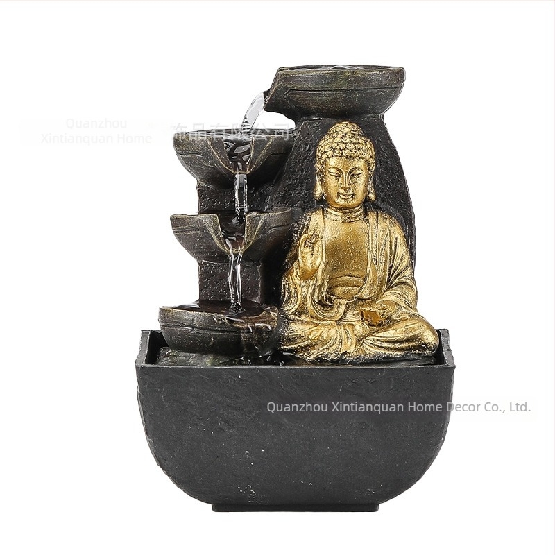Zen inspirirani stolni vodeni fontan s kruženjem vode, dekor dnevnog boravka i ulaza, Feng Shui privlači bogatstvo