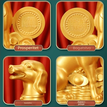 Metalna figurica psa kineskog zodijaka, talisman sreće, kućni dekor i poklon za ured