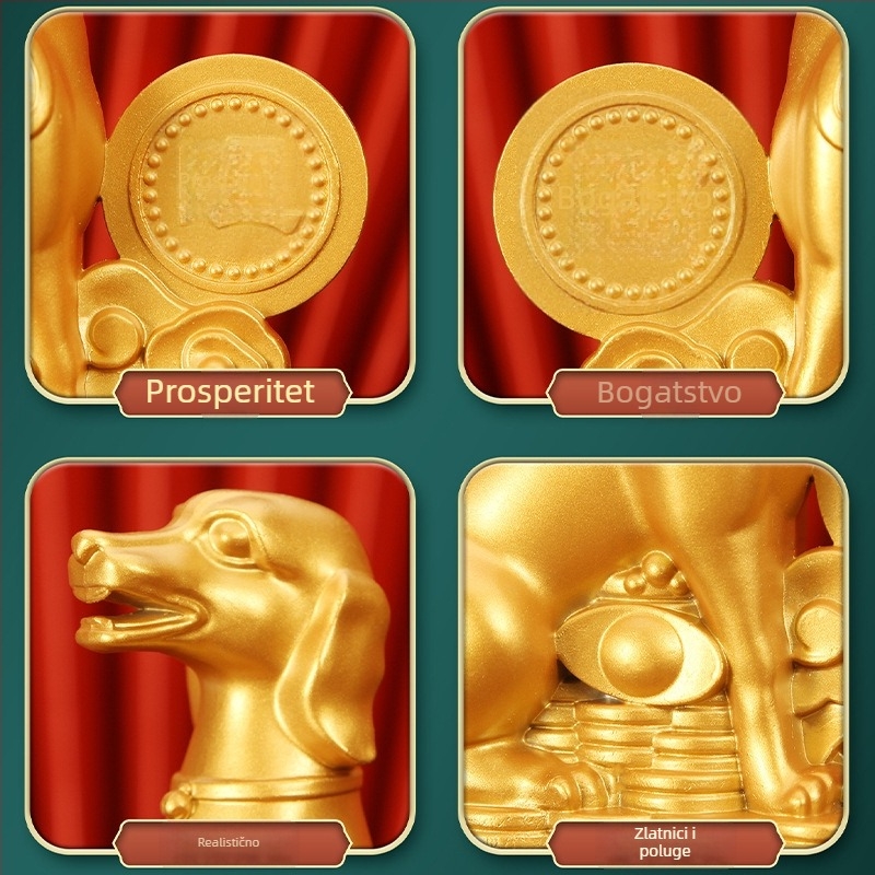 Metalna figurica psa kineskog zodijaka, talisman sreće, kućni dekor i poklon za ured