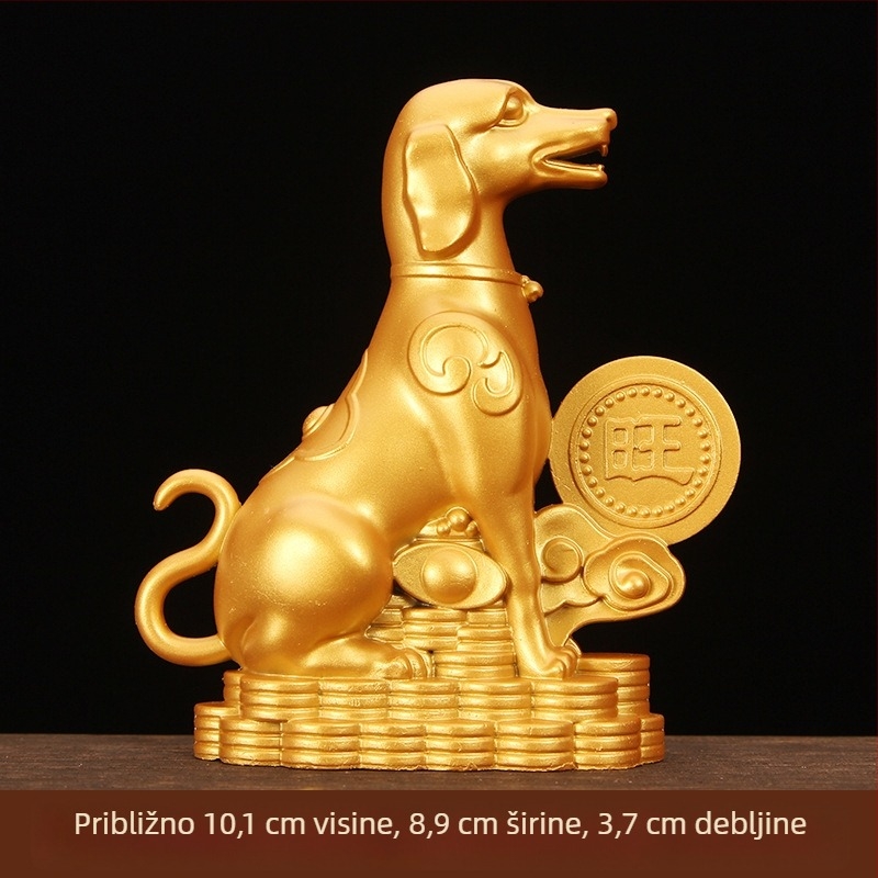 Metalna figurica psa kineskog zodijaka, talisman sreće, kućni dekor i poklon za ured