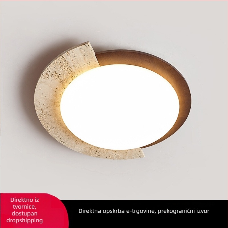Moderna minimalistička stropna lampa od drveta s wabi-sabi inspiracijom, retro geometrijski dizajn, vrhunski dizajnerski komad za dnevni boravak i spavaću sobu