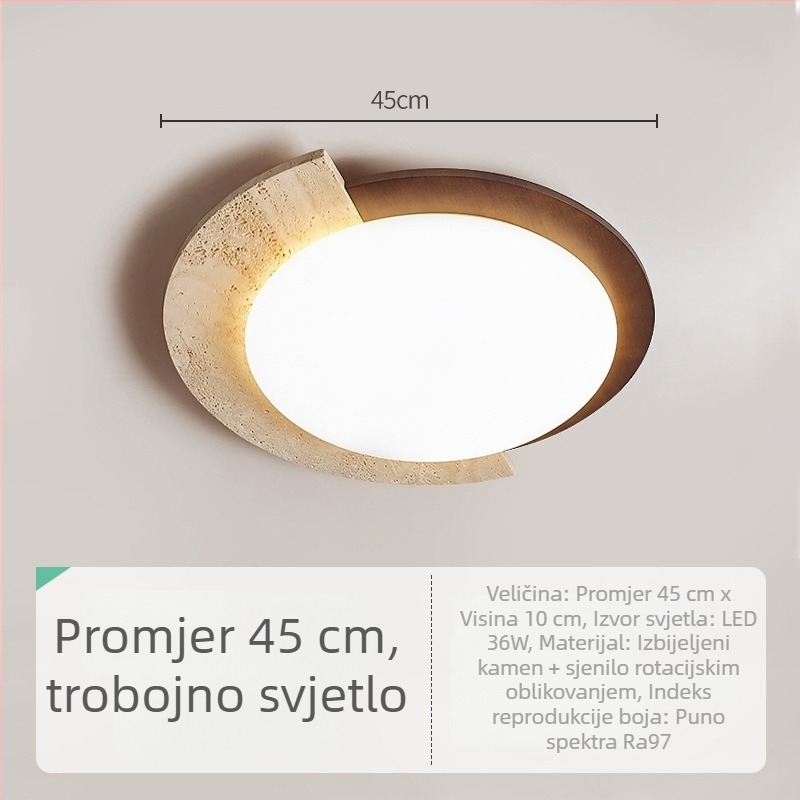 Moderna minimalistička stropna lampa od drveta s wabi-sabi inspiracijom, retro geometrijski dizajn, vrhunski dizajnerski komad za dnevni boravak i spavaću sobu