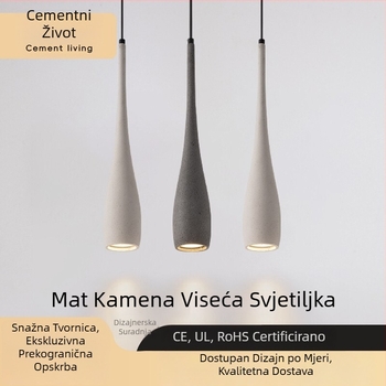 Dizajnerska cementna viseća svjetiljka za spavaću sobu, mala viseća rasvjeta, stil Wabi-Sabi, kreativno umjetničko osvjetljenje za restorane, barove i trgovine