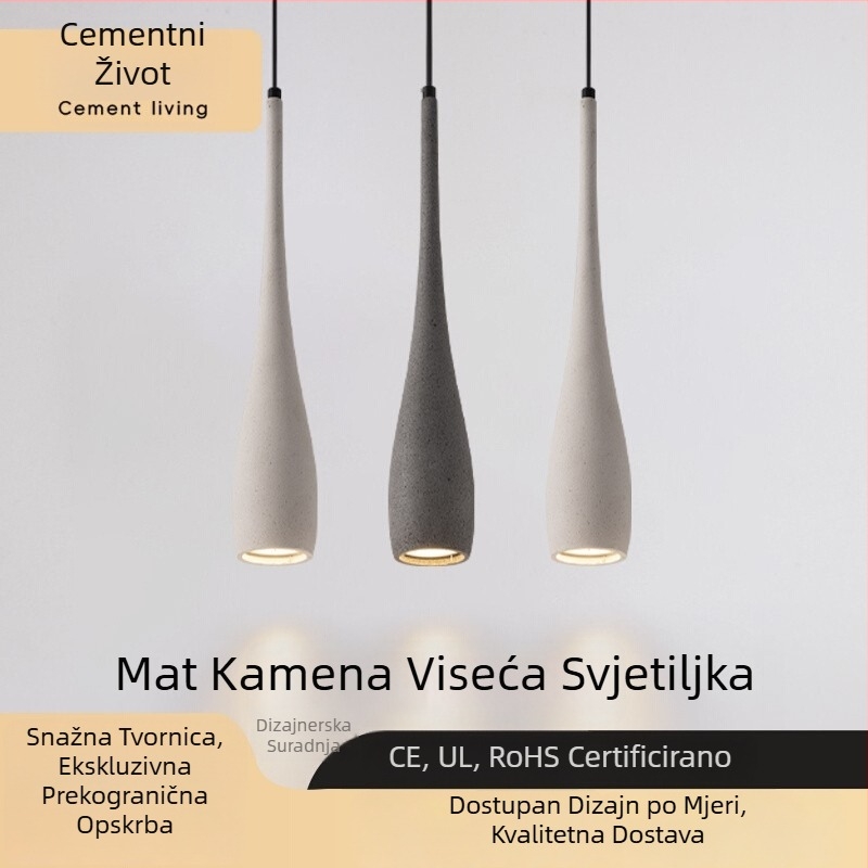 Dizajnerska cementna viseća svjetiljka za spavaću sobu, mala viseća rasvjeta, stil Wabi-Sabi, kreativno umjetničko osvjetljenje za restorane, barove i trgovine