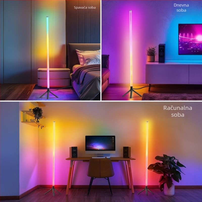 RGB 360° svjetleća stojeća lampa sa zvučnim senzorom, ambijentalno osvjetljenje za spavaću sobu i dnevni boravak, LED dopunsko osvjetljenje