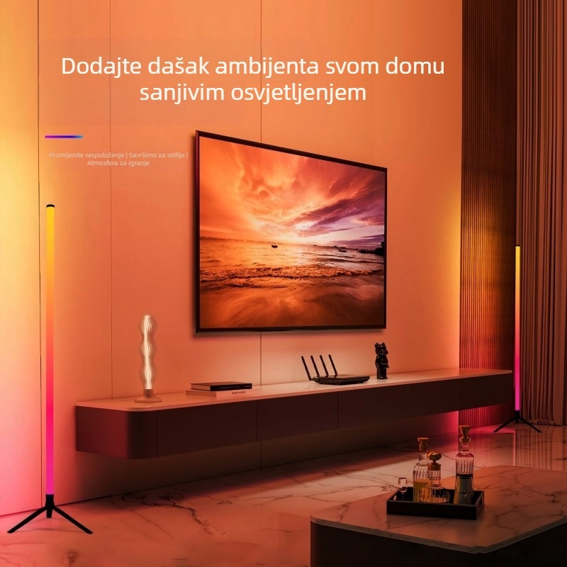 RGB 360° svjetleća stojeća lampa sa zvučnim senzorom, ambijentalno osvjetljenje za spavaću sobu i dnevni boravak, LED dopunsko osvjetljenje