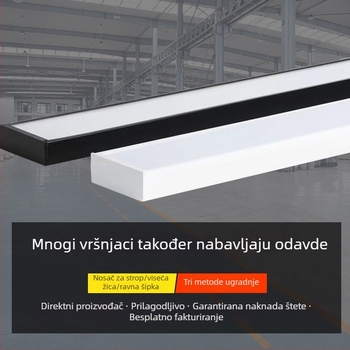 Linearna LED svjetiljka za ured i konferencijsku sobu, duga LED rasvjeta 120 × 20 cm, industrijskog stila, IP65