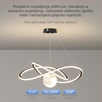 Viseći luster za blagovaonicu, moderan minimalistički stil, aluminij, LED, s jednom glavom