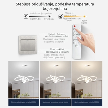 Viseći luster za blagovaonicu, moderan minimalistički stil, aluminij, LED, s jednom glavom