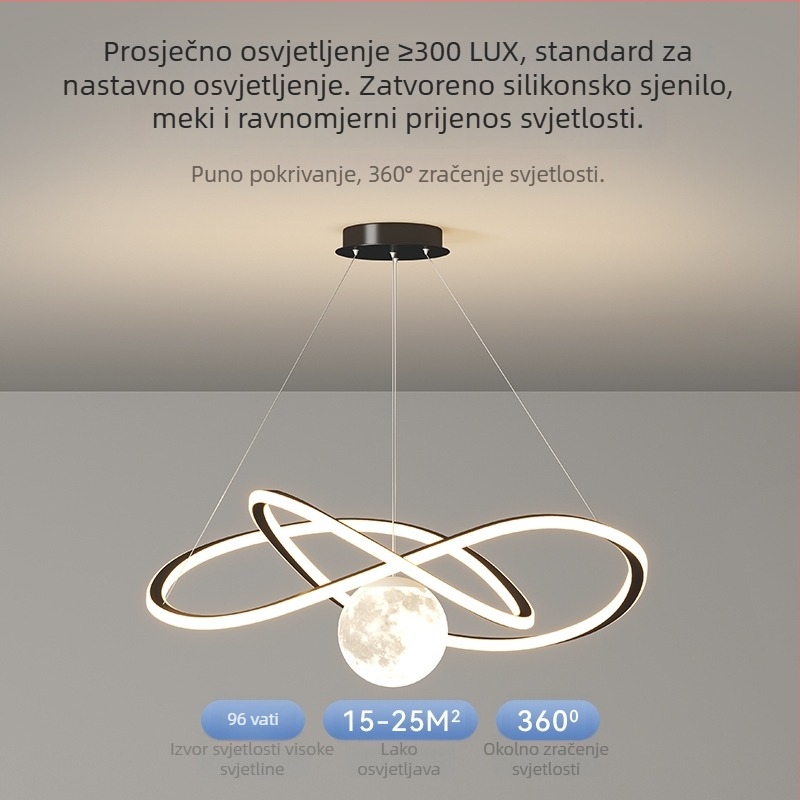 Viseći luster za blagovaonicu, moderan minimalistički stil, aluminij, LED, s jednom glavom