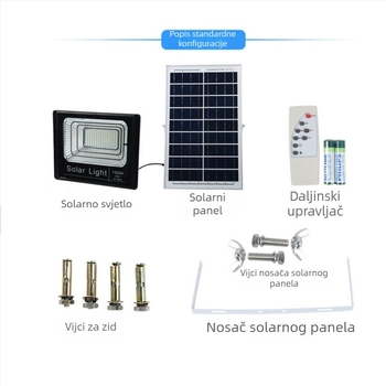 Huimin solarna LED svjetlost 3W IP65 vanjski LED reflektor za vrt i šetnicu, unutarnje i vanjsko osvjetljenje