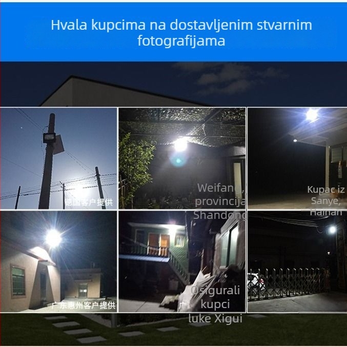 Huimin solarna LED svjetlost 3W IP65 vanjski LED reflektor za vrt i šetnicu, unutarnje i vanjsko osvjetljenje
