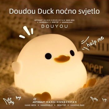 Silikonska noćna lampica s dodirnim senzorem, stolna/noćna lampica, atmosfersko svjetlo u obliku Doudou Duck, dekorativni dar
