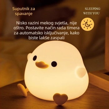 Silikonska noćna lampica s dodirnim senzorem, stolna/noćna lampica, atmosfersko svjetlo u obliku Doudou Duck, dekorativni dar
