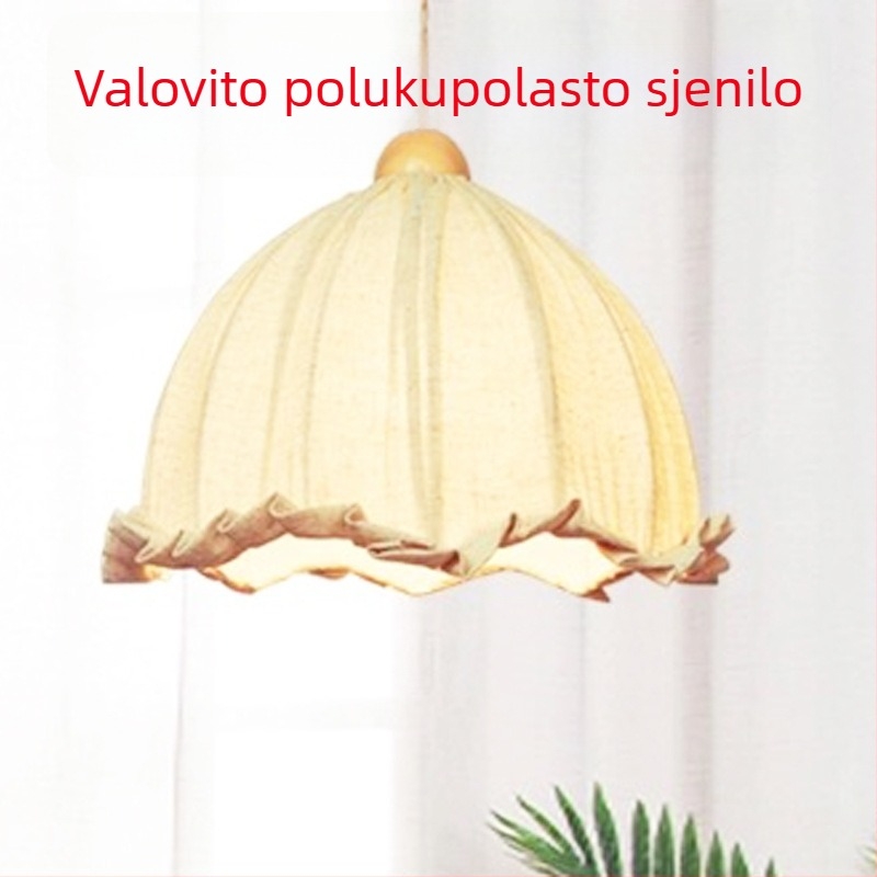 Kreativni industrijski stil, retro nostalgičan abažur od lanenog platna i konopnog užeta, viseća svjetiljka za restoran i dom