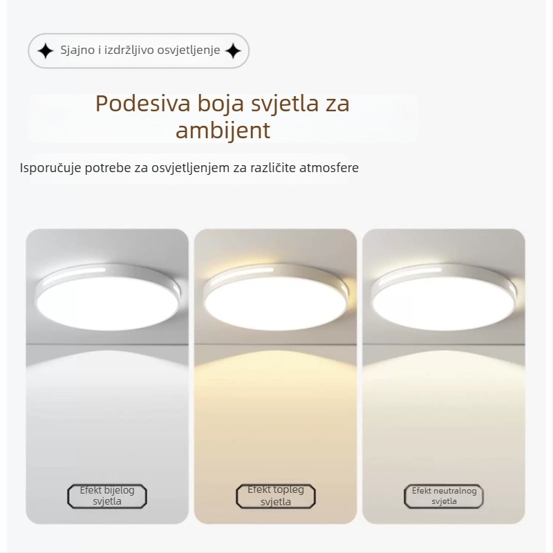 Izuzetno tanko LED stropno svjetlo s zaštitom očiju, okrugla svjetiljka za dnevni boravak i spavaću sobu, pogodna za blagovaonu i balkon, jednostavan moderni Zhongshan stil