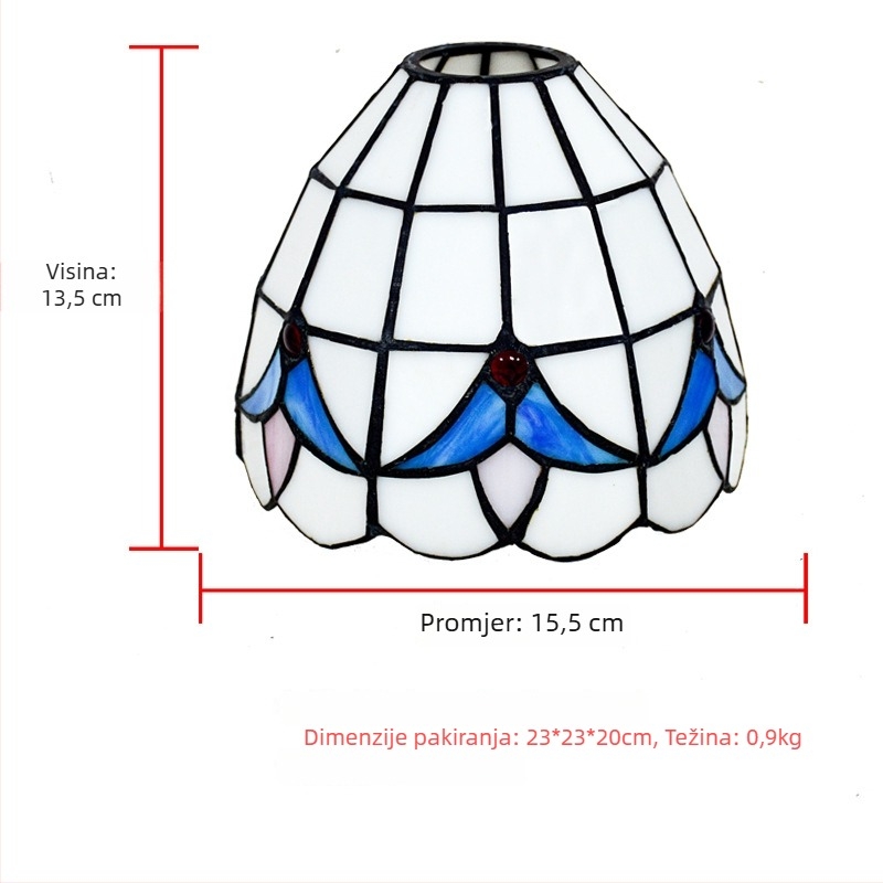 Staklno sjenilo lampe za stolne lampe i lustere, dekorativni komad rasvjete, ručno zavareni kućište, bez žarulje, retro stropna svjetiljka