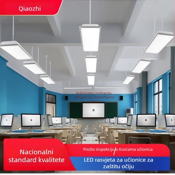 LED svjetiljka za učionicu, potpuno spektralna, zaštita vida od kratkovidnosti, GB nacionalni standard, duga viseća svjetiljka za ured i učionicu