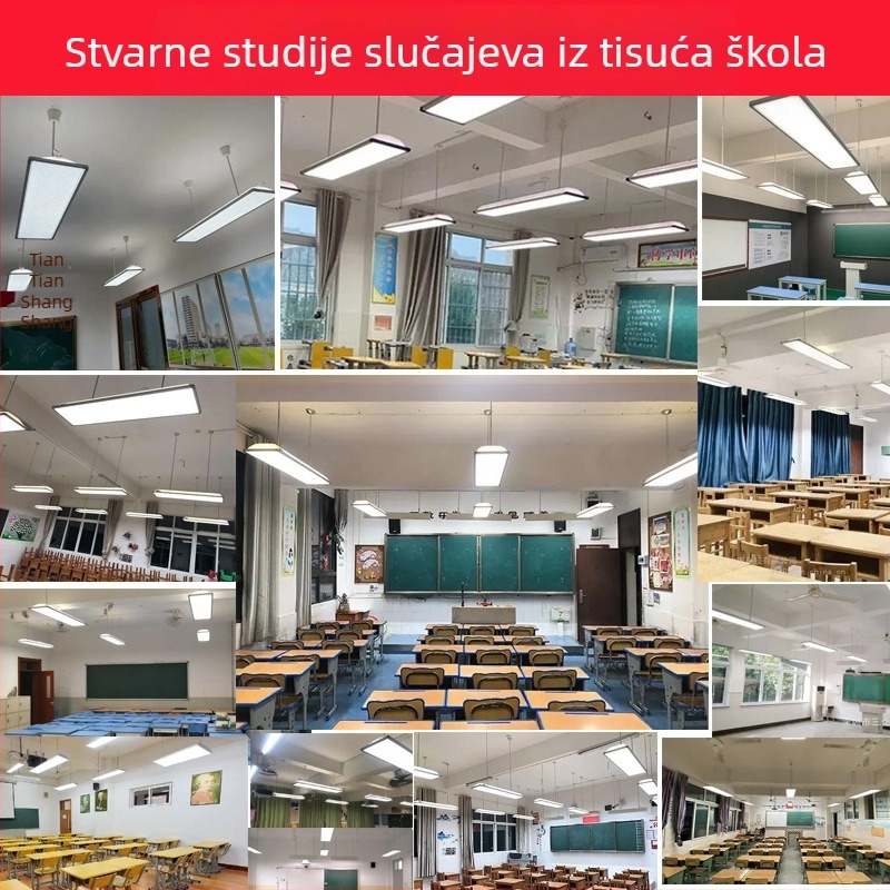 LED svjetiljka za učionicu, potpuno spektralna, zaštita vida od kratkovidnosti, GB nacionalni standard, duga viseća svjetiljka za ured i učionicu