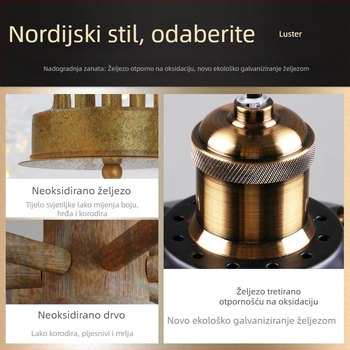 Američki retro industrijski viseći luster od željeza s crnim sjenilom u obliku UFO-a, pogodan za blagovaonu, balkon i hodnik