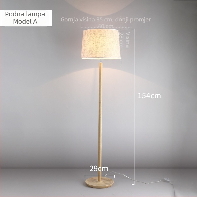 Skandinavska drvena podna svjetiljka za dnevni boravak i spavaću sobu, moderni minimalistički dizajn