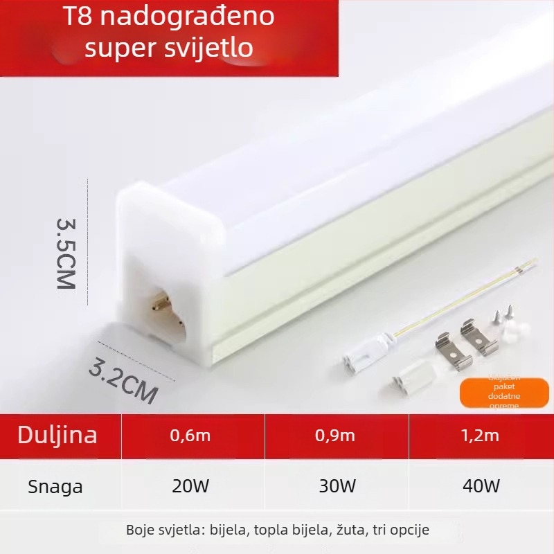 Integrirana LED T5 cijev, ultra-jarko dnevno svjetlo, duga svjetlosna traka za kućnu i vanjsku uporabu, osvjetljenje za zaštitu očiju