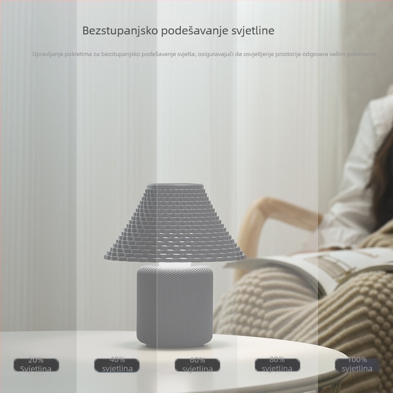 Noćna LED lampica s bijelim šumom, senzor gestova u obliku gljive, neprekidan rad svjetla i tajmer, USB napajanje