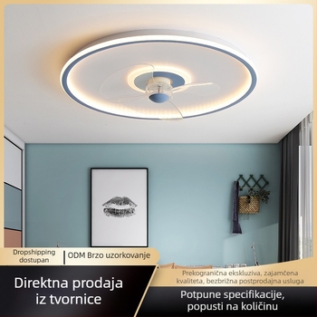 Okrugla plafonjera s ventilatorom, moderan minimalistički dizajn za restorane, pametno daljinsko upravljanje promjenjivom brzinom
