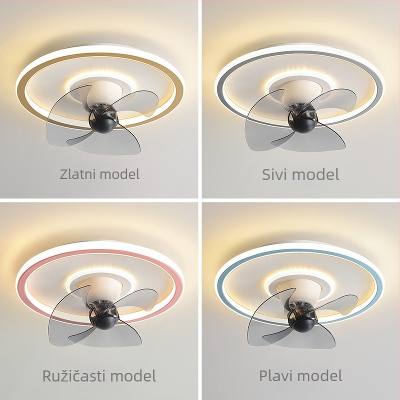 Okrugla plafonjera s ventilatorom, moderan minimalistički dizajn za restorane, pametno daljinsko upravljanje promjenjivom brzinom