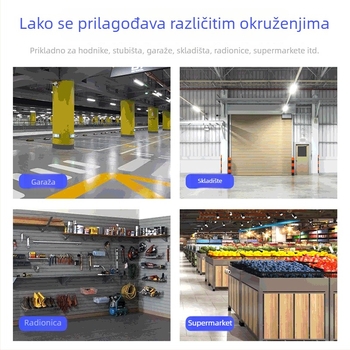 LED garažno svjetlo s E27 utičnicom, IP65, 110V, 4000 lm, 180° snop, CRI 70-80, plastično kućište, vijek trajanja 500000 h