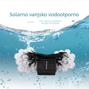 Solarni LED niz kugličnih balona, vanjska dekorativna rasvjeta, IP55 vodootporna