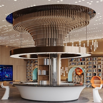 Prilagođeni projekt osvjetljenja za hotelski lobby - željezni luster s LED, moderni minimalistički stil, pogodna za dvoranu za bankete i knjižnicu