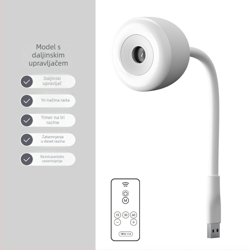 USB projektor zvjezdadanog neba za spavaću sobu – atmosfera rasvjeta uz glasovno i daljinsko upravljanje, projekcija Mjeseca, noćna lampica