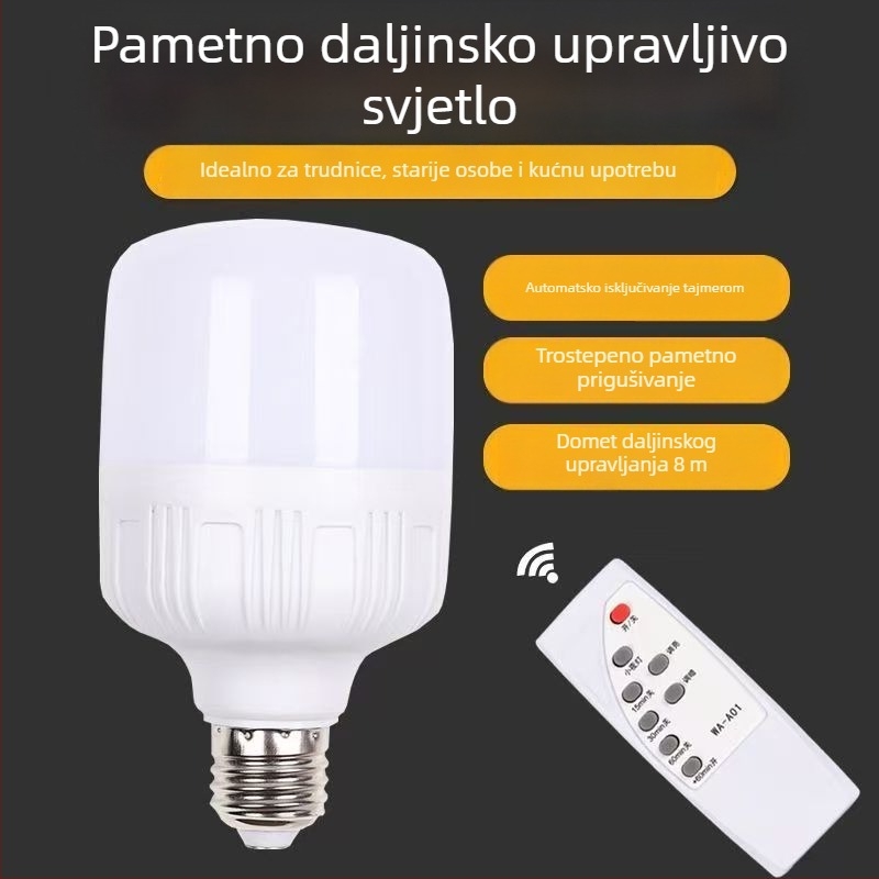 LED žarulja s daljinskim upravljačem, E27 baza, noćna rasvjeta, štedna lampa, vremenski tajmer