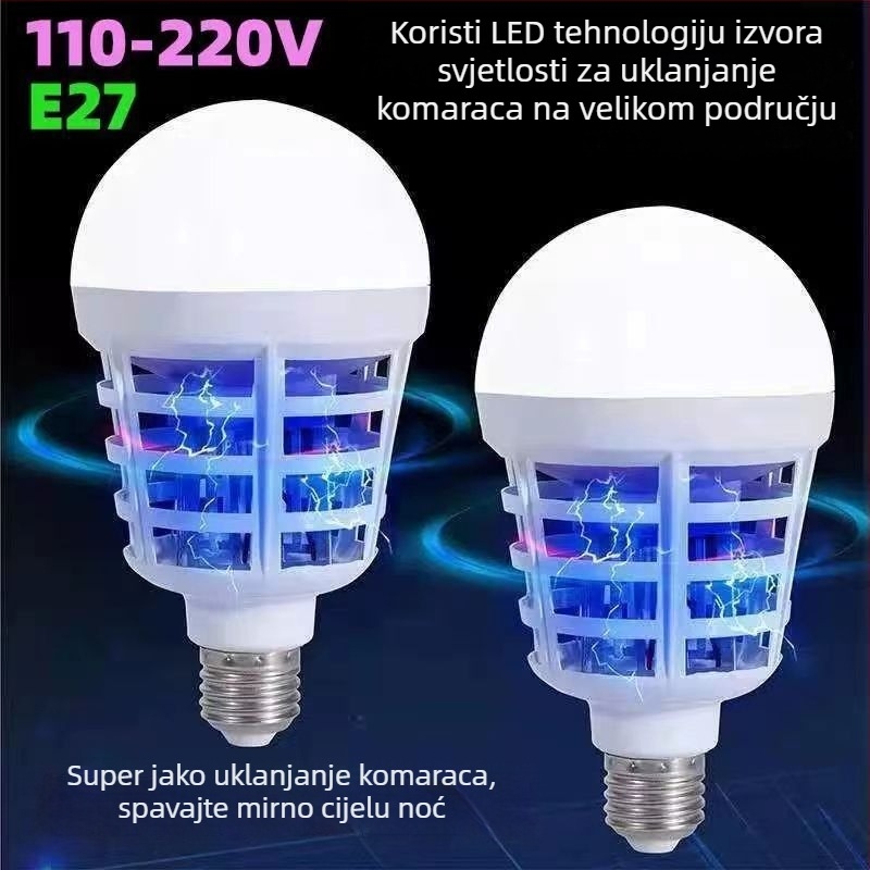 LED lampa protiv komaraca s E27 utičnicom – dvostruka upotreba: osvjetljenje i fizički repelent za dom