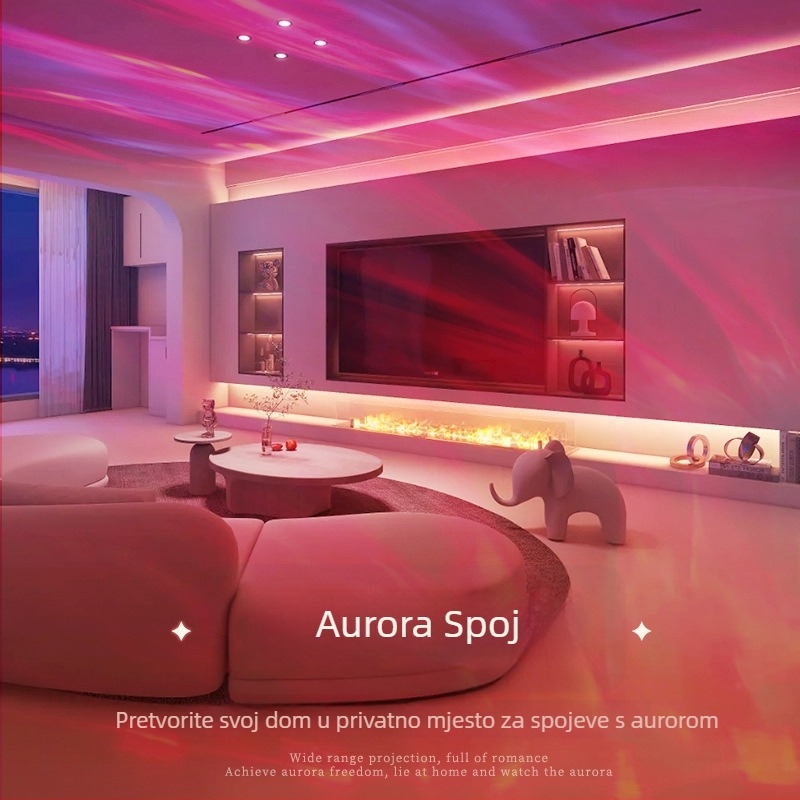 LED projekcijska žarulja za atmosferu s efektom aurora borealis, E27 navoj, šarena dekorativna rasvjeta za pozornicu